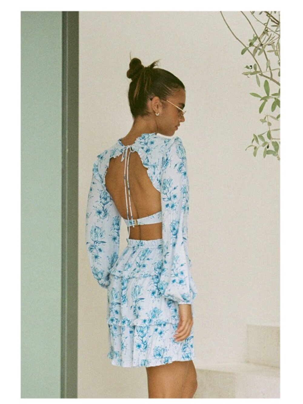 Sabo Cleo Floral Print Backless Corset Mini Dress  US4 Winter Tulip - Picture 2 of 14